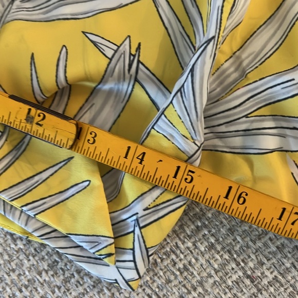 HUTCH Yellow Palm Leaf Tie Front Cropped Top - Picture 7 of 7